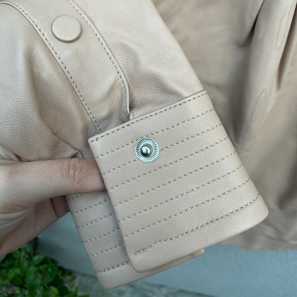 Camila Coelho Natural Louie Leather Button Down NWT! - Picture 7 of 11